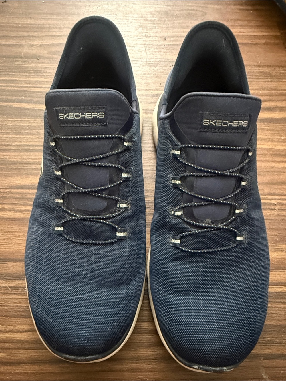 Women's Sketchers slip on loafers in Navy Blue